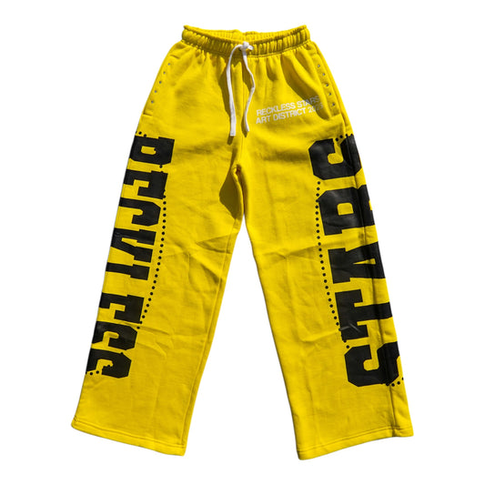 Yellow art district baggy sweatpants