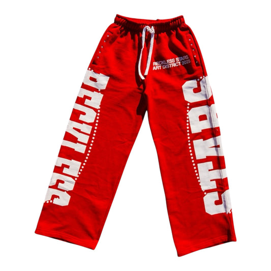 Red art district baggy sweatpants
