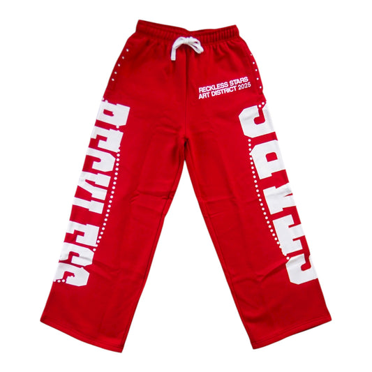 Red art district baggy sweatpants