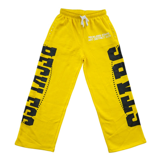 Yellow art district baggy sweatpants