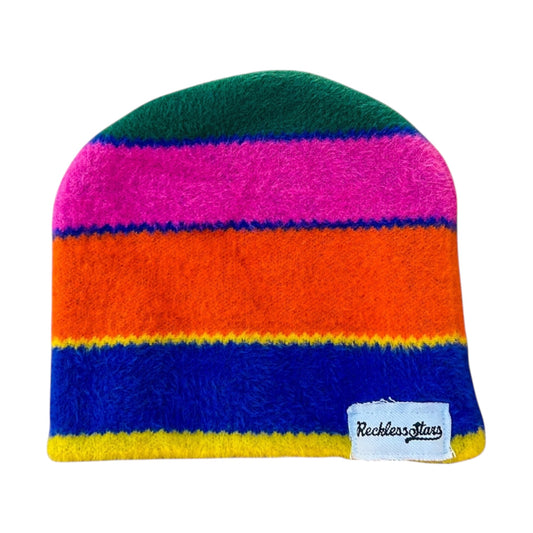 Mohair rainbow beanie
